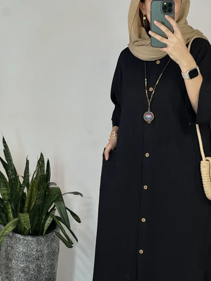مانتو بلند زرین مشکی