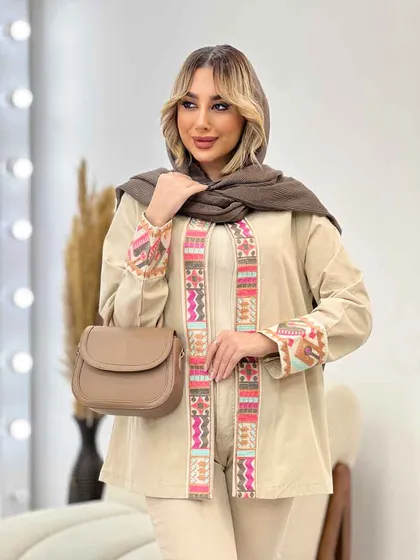 مانتو جلو باز خرجه کار هندی