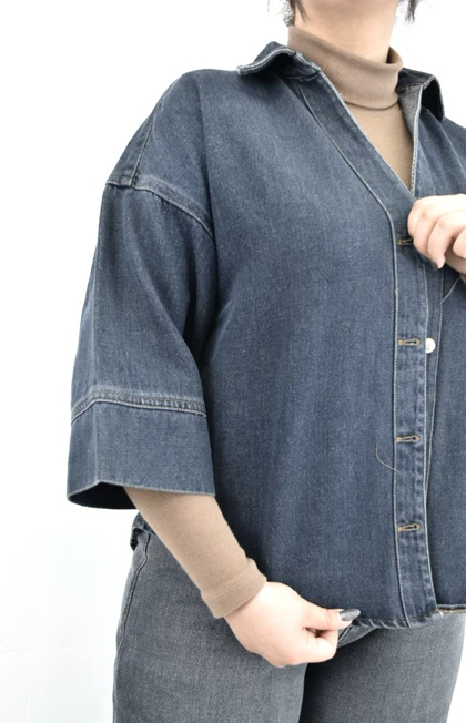 شومیز وستا آبی تیره کثیف شور