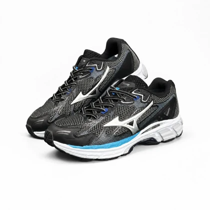 کفش کتانی مردانه مدل میزانو مشکی آبی Mizuno