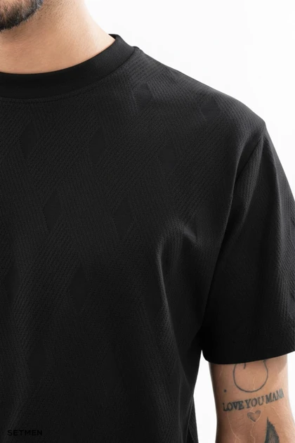 تیشرت مردانه ژاکارد یقه گرد