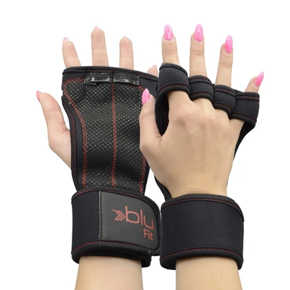 دستکش و محافظ کف دست بدنسازی بلو فیت مدل 404K1391 مشکی بسته دو عددی