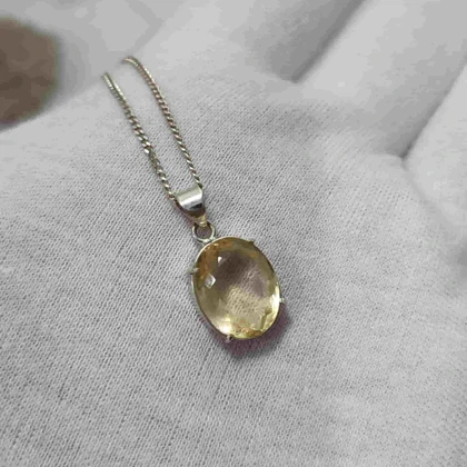 آویز نقره با سنگ سیترین اصل کد 1000