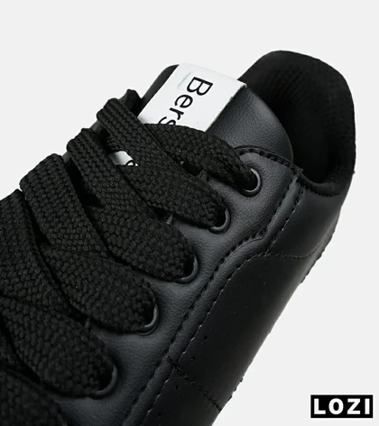 کفش کتانی مردانه مشکی سفید BERSHKA مدل 7597