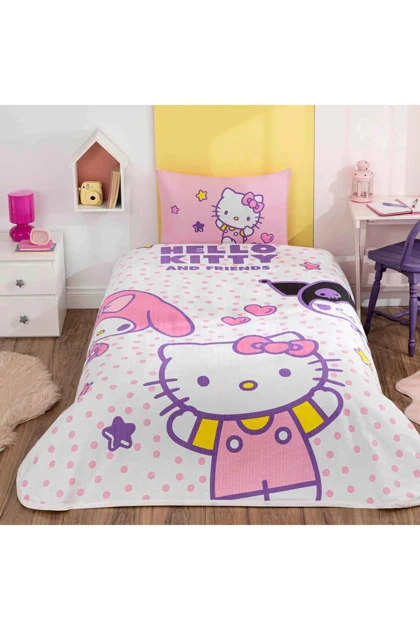 روتختی پیکه یک نفره Taç مدل Hello Kitty&Friends پنبه - چندرنگ