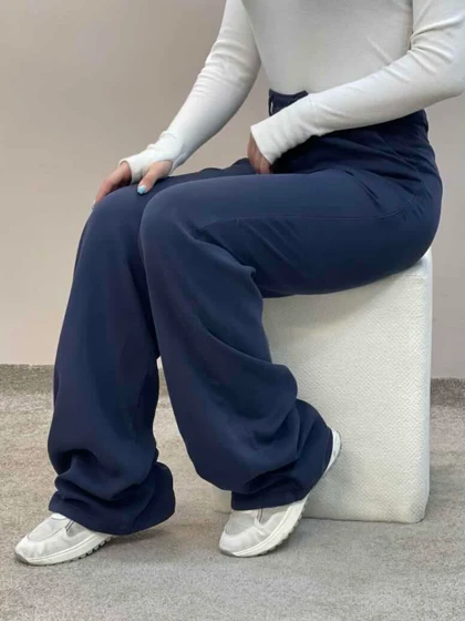 شلوار سیلک فولبگ سورمه ای 3724