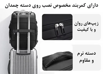 کیف مسافرتی کوله پشتی لپ تاپ 17اینچ اورجینال بنج BANGE 1800