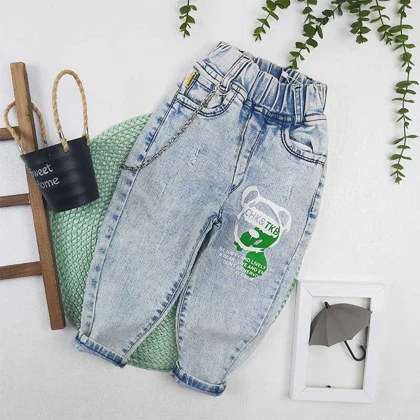 شلوار جین یخی بچه گانه مام 3 تا 5 سال