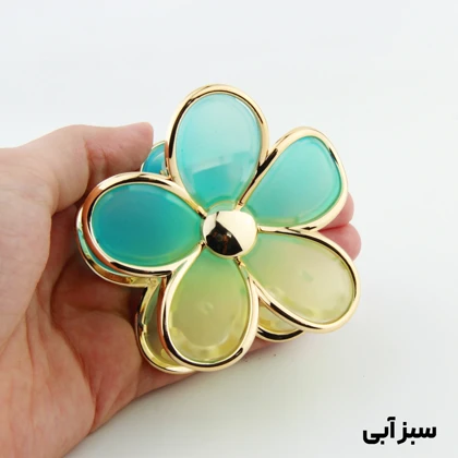 کلیپس دخترانه مدل گل دور شیشه ای دو رنگ