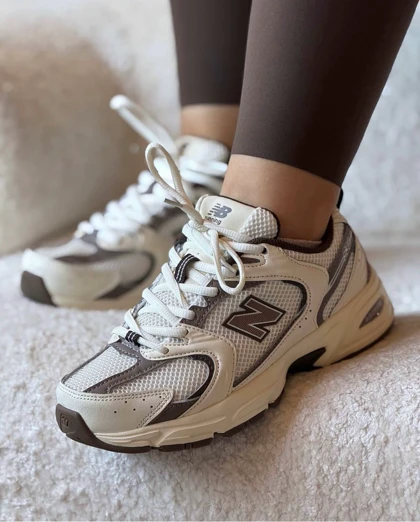 کتانی ویتنامی نیوبالانس 530 کرم قهوه اییNew balance 530