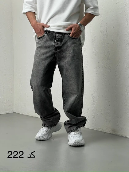 شلوار مردانه جین نیم بگ ترک