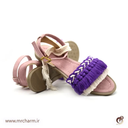 ست صندل و کیف تابستانه بافت زنانه mrc2416-05