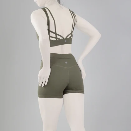 ست نیم‌تنه و کشاله بند ورزشی زنانه لولولمون مدل 5665 زیتونی