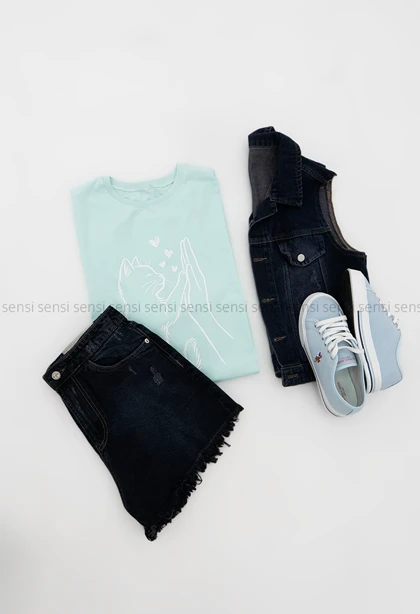 تیشرت پیشی چاپی کد1005981