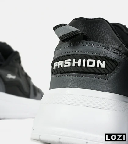 کفش کتانی مردانه مشکی طوسی FASHION مدل 7433