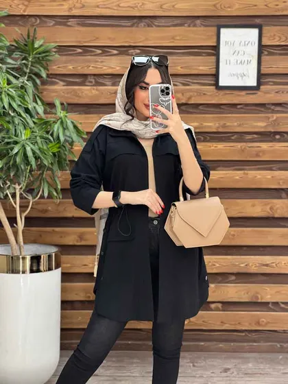 مانتو لینن کمرگت بغل سه دکمه