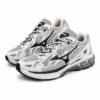 کفش کتانی مردانه مدل میزانو سفید مشکی Mizuno