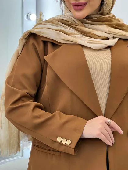 مانتو جیب نما دکمه طلایی