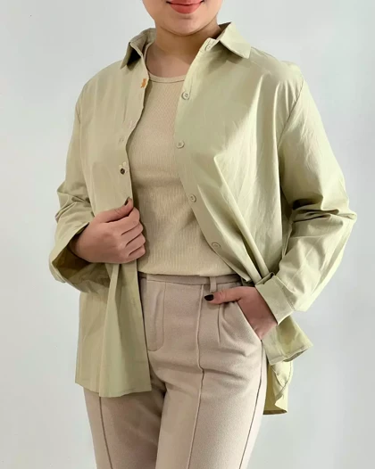 شومیز کتان یقه گلدوزی کد 5457