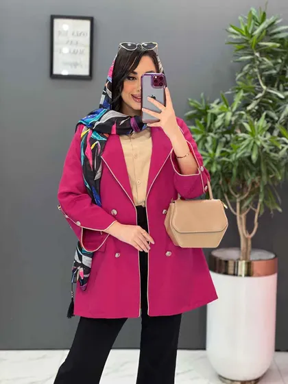 مانتو کتان لمه مغزی دوزی