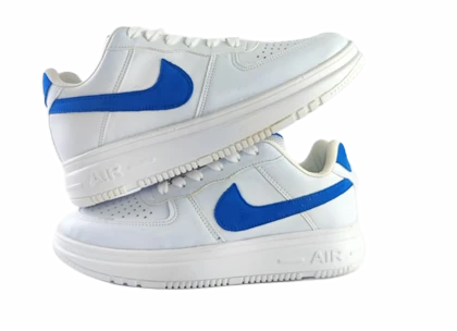 کفش اسپرت زنانه وپسرانه برند نایکی مدل ایرفورس nike airforce سفید آبی کد 125