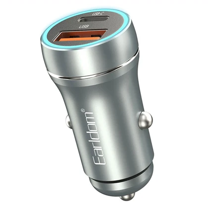 شارژر فندکی فست شارژ ماشین تایپ سی 30 وات ارلدام ES-CC29
