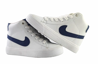 کفش اسپرت زنانه برند نایکی مدل بلیزر ساق‌دار nike سفید سرمه‌ای کد 87
