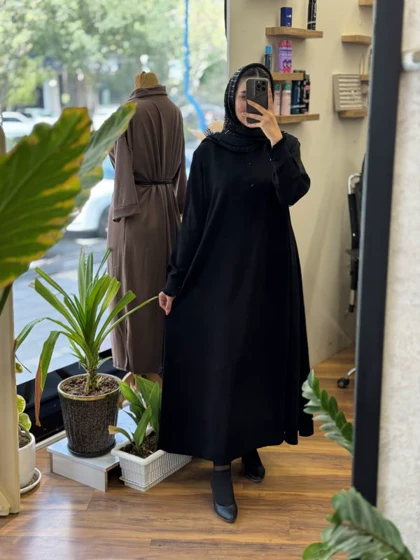 پیراهن عبایی الیزه 3 دکمه _1028