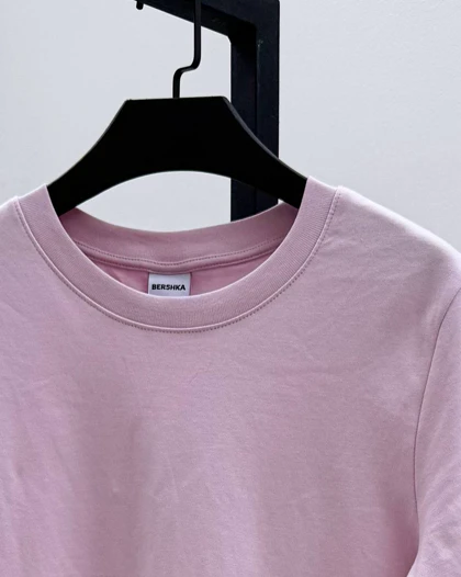 تیشرت اسلیم صورتی BERSHKA🎀
