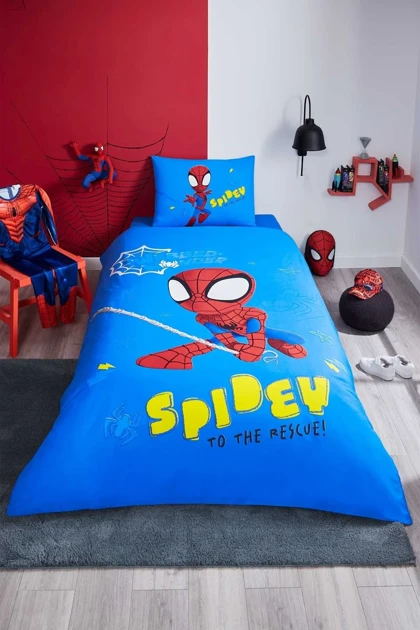 سرویس روتختی یک نفره Özdilek مدل Spidey Power پنبه‌ای - آبی