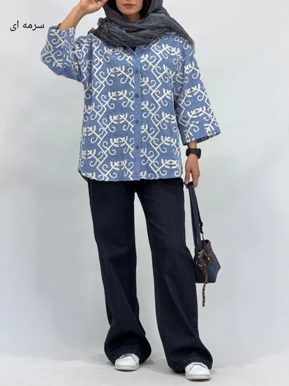 تونیک لینن گلدوزی ترک همراز