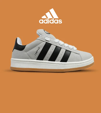 کفش کتانی مردانه و زنانه طوسی مشکی ADIDAS Campus مدل 5303