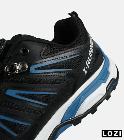 کفش کتانی مردانه و زنانه مشکی آبی I-Runner مدل 7908