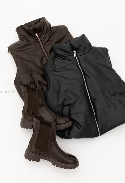 پافر آستر دار چرم کد1005181