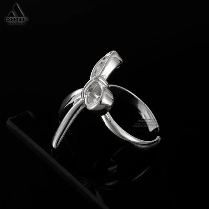 انگشتر پاپیونی نقره‌ای Bow Tie Ring S4
