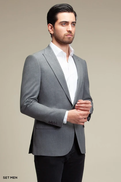 کت تک مردانه یقه بلیزر