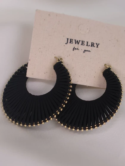 گوشواره چرمی دایره کد E1105