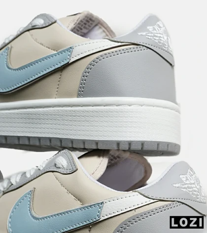 کفش کتانی مردانه طوسی کرم آبی نایک NIKE jordan 1