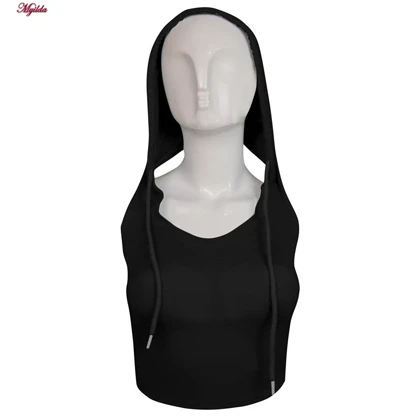 کراپ تاپ کلاه دار زنانه رنگ مشکی ماییلدا مدل 5260-259
