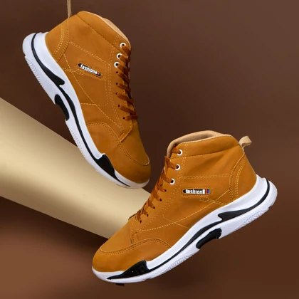 کفش ساق‌دار مردانه نسکافه ای مدل EMTO ویژه