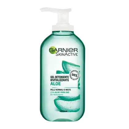 ژل شستشو و احیا کننده پوست صورت آلوئه ورا گارنیر 200 میل Garnier skin active gel detergente rivitalizzante aloe