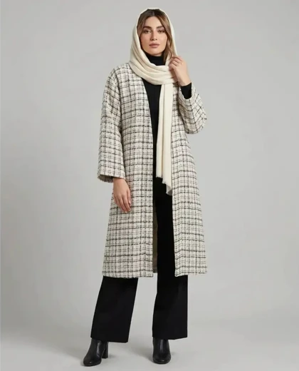 مانتو زنانه چهارخونه شانل ترک پاییزی کد 89
