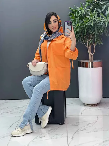 مانتو جیب دوبل آستین بند دار