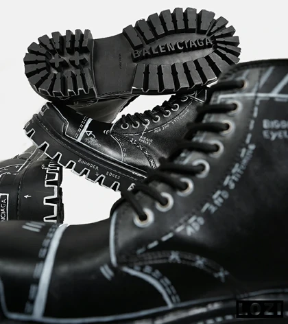 بوت مردانه مشکی BALENCIAGA Sketch مدل 6748