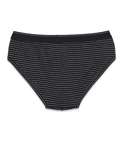 شورت اسلیپ نخی کش پهن طرح راه راه نیکوتن پوش کد 3547 خاکستری مشکی - بسته 2 عددی