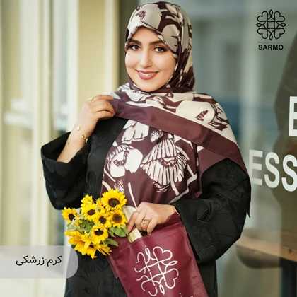 روسری ابریشم توییل گلباران