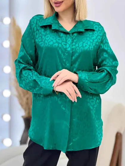 شومیز ساتن طرح پلنگی