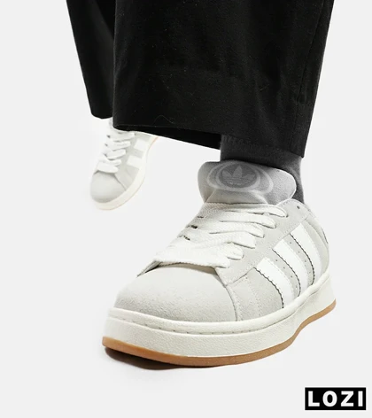 کفش کتانی مردانه و زنانه طوسی سفید ADIDAS Campus مدل 4237