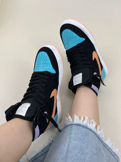 کتانی ساق‌دار زنانه نایک جردن 1 | کتانی ساق‌دار زنانه نایک جردن 1 nike jordan1 کد 912 کد 265