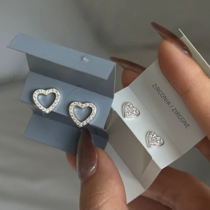 گوشواره های قلب نقره